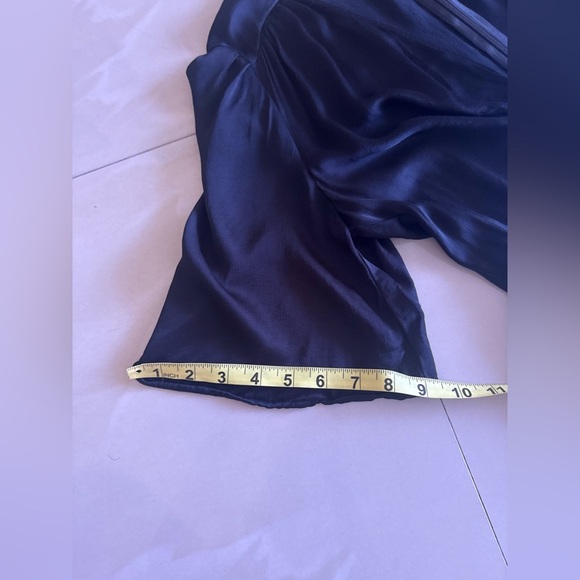 Zara Black Silky Dress Short Sleeve Maxi Asimetric Size M Chest Open And Skirt - Picture 10 of 16